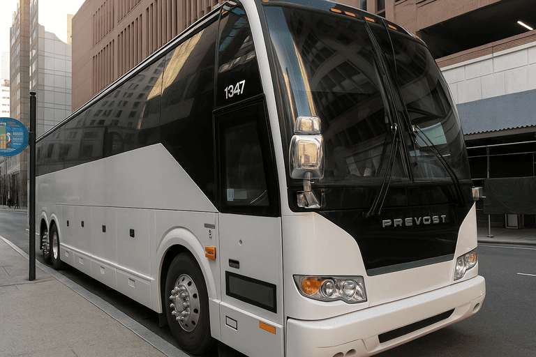 a Clovis Minibus Company coach bus