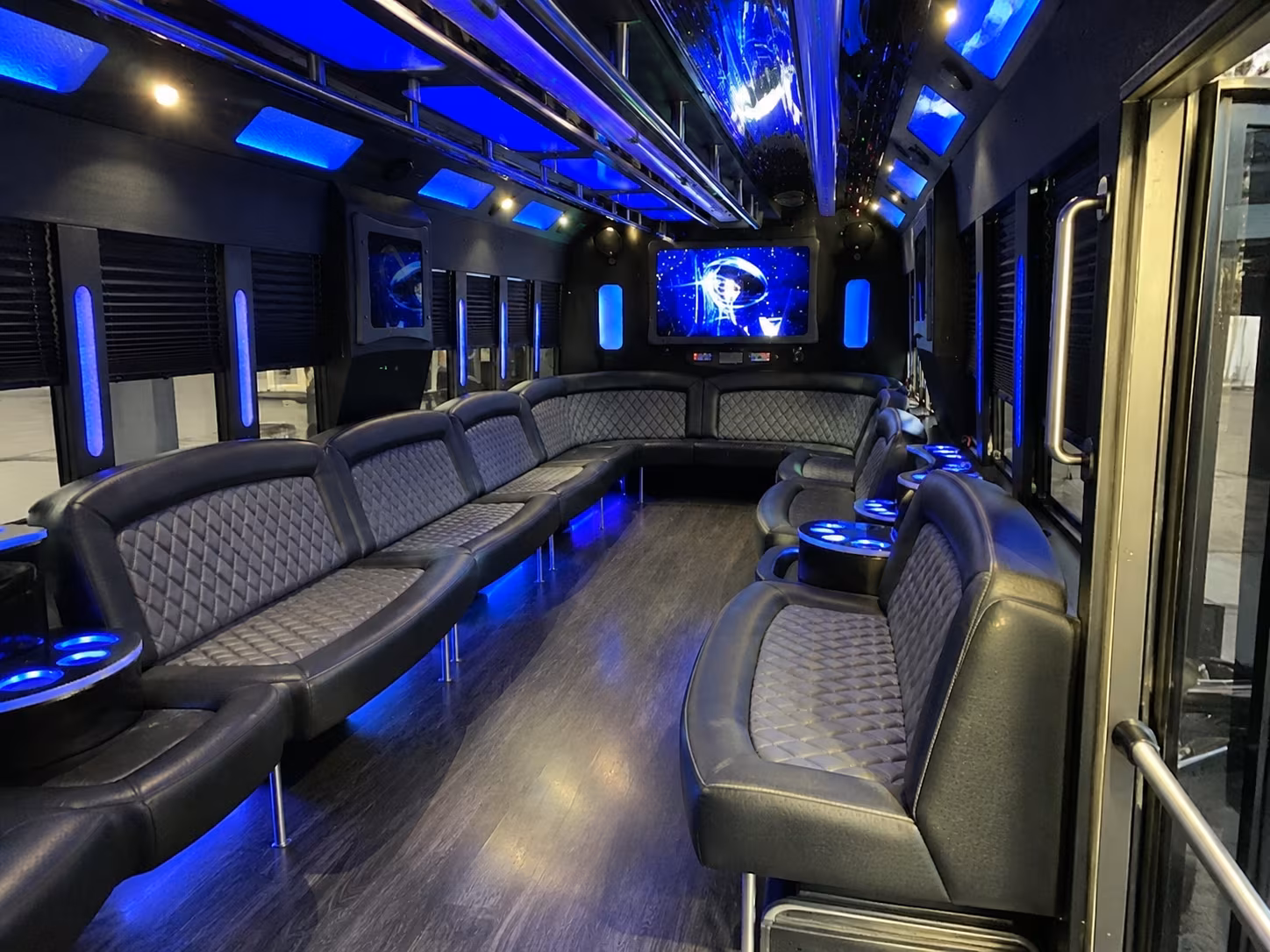 clovis 28 passenger party bus interior