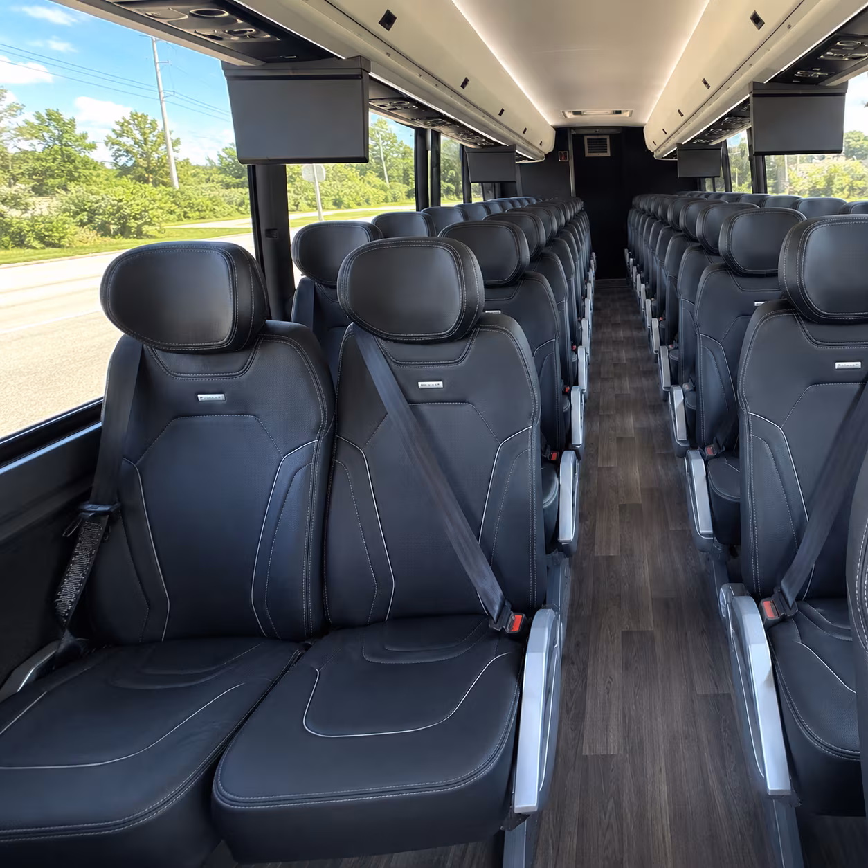clovis 47 passenger charter bus inside